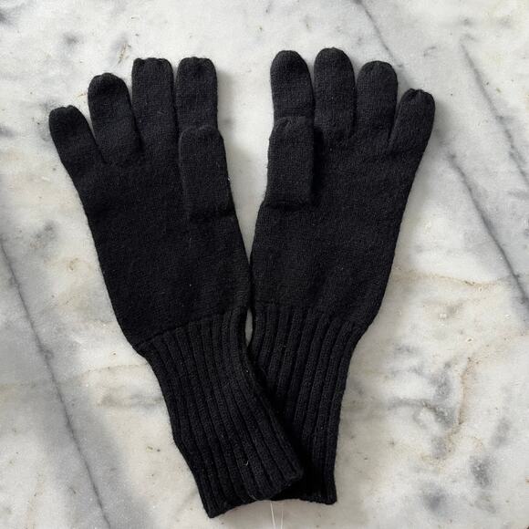 Joe Fresh Cashmere Blend Ribbed Knit Gloves – Black – O/S - Picture 2 of 5